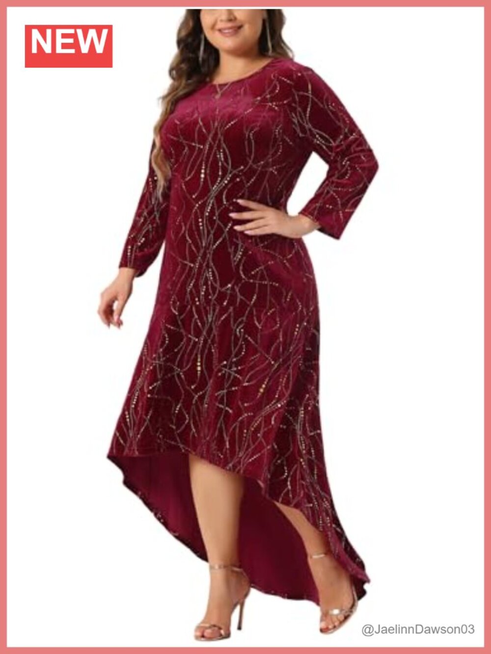 Plus Size Velvet High Low Cocktail Dress Formal Party 3/4 Sleeve